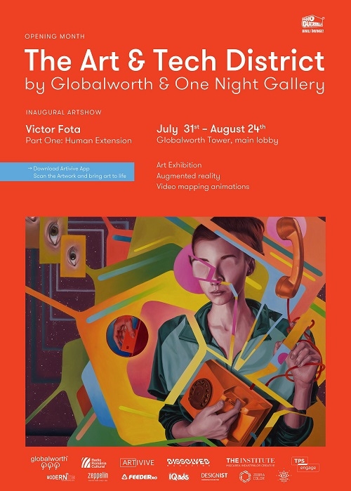 Globalworth găzduiește prima galerie de artă augmentată cu animații de video mapping din România, semnată de One Night Gallery