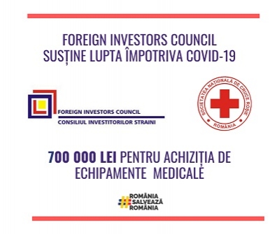 Consiliul Investitorilor Străini din România a donat 700 000 Lei către Crucea Roșie Română