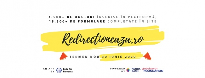 Redirectioneaza.ro, platforma prin care cetățenii pot alege să susțină unul dintre cele peste 1.500 de ONG-uri // Formularele 230 pot fi depuse până la data de 30 iunie