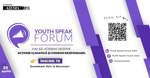 Hai și tu la Youth Speak Forum să discutăm despre consumul responsabil și acțiune climatică!