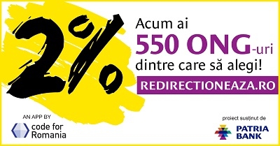 Redirectioneaza.ro ajută peste 550 de ONG-uri să primească 2% din impozitul pe venit
