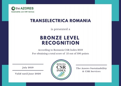 Transelectrica, printre cele mai responsabile companii din țară, conform Romania CSR Index 2019