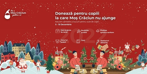 Campania umanitară „Fii Moș Crăciun pentru o zi” ajunge anul acesta pe 23 decembrie la copiii din județele Giurgiu, Călărași și Teleorman