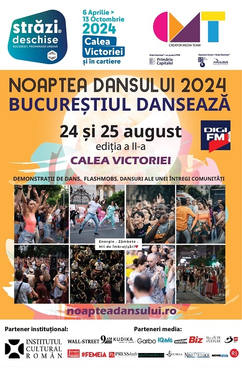 Noaptea Dansului în 2024: „Bucureștiul Dansează” pe Calea Victoriei, „Brașovul Dansează” în Piața Sfatului!