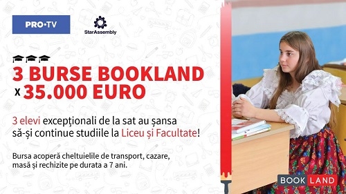 Au început înscrierile pentru Bursele BookLand, în valoare de 35.000 euro fiecare. Trei elevi excepționali de la sat au șansa să ȋşi continue studiile la Liceu şi Facultate!