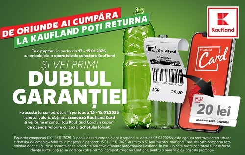 Kaufland dublează valoarea garanției SGR, direct în Kaufland Card