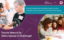 Fundația Vodafone dă startul competiției Skills Upload Jr Challenge,  în care elevii de gimnaziu trebuie să dezvolte soluții pentru crearea unei societăți incluzive